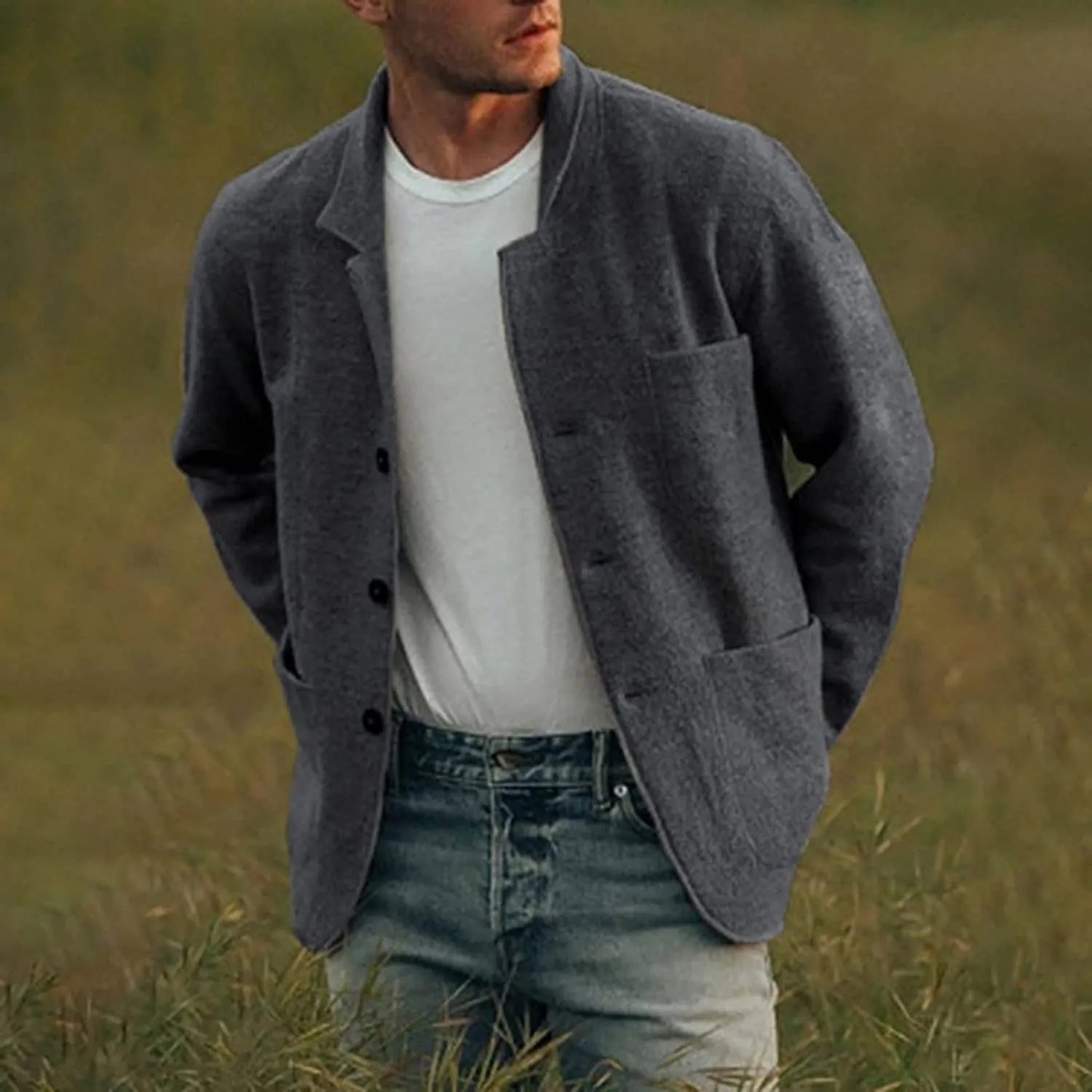 Cardigan pour homme avec patte de boutonnage