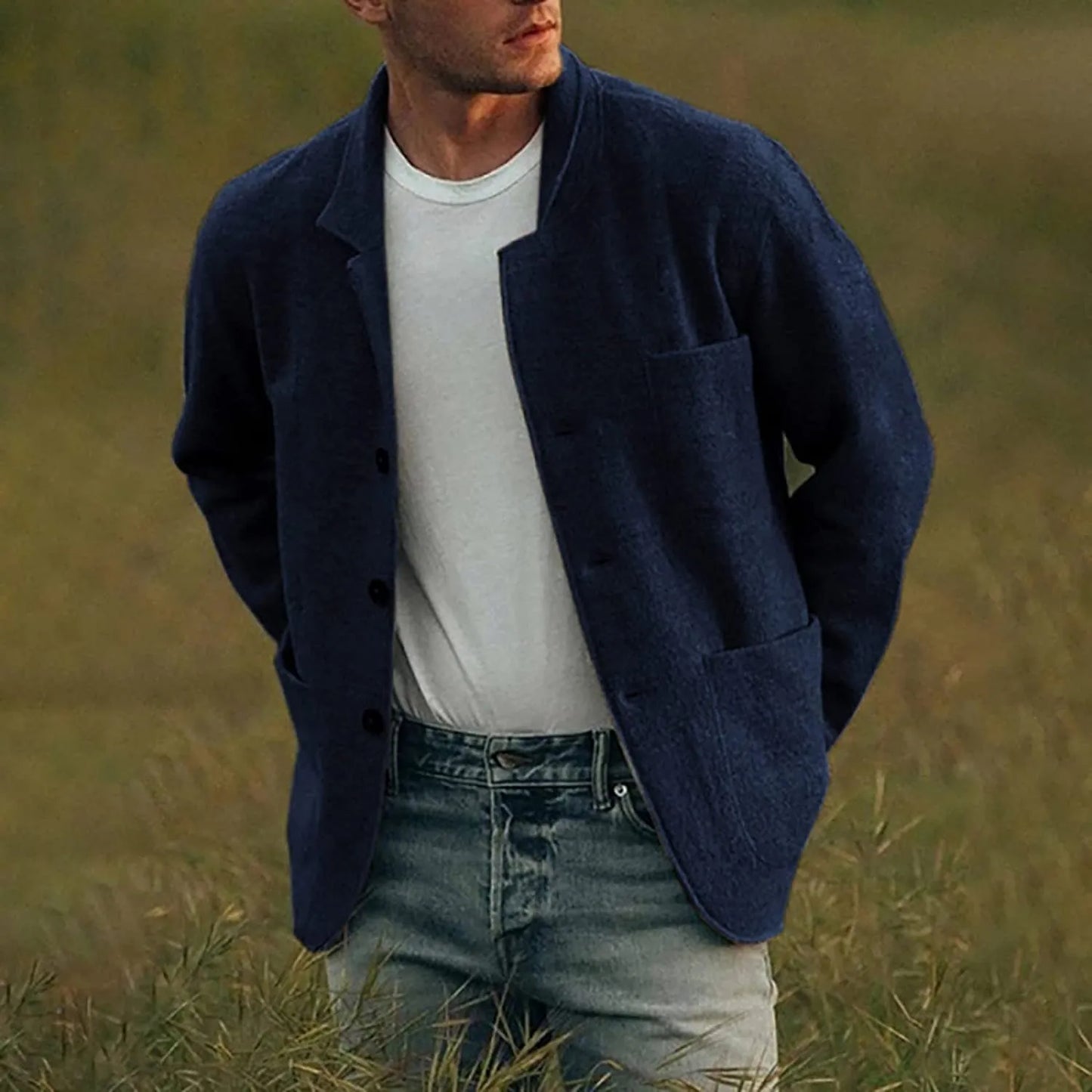 Cardigan pour homme avec patte de boutonnage