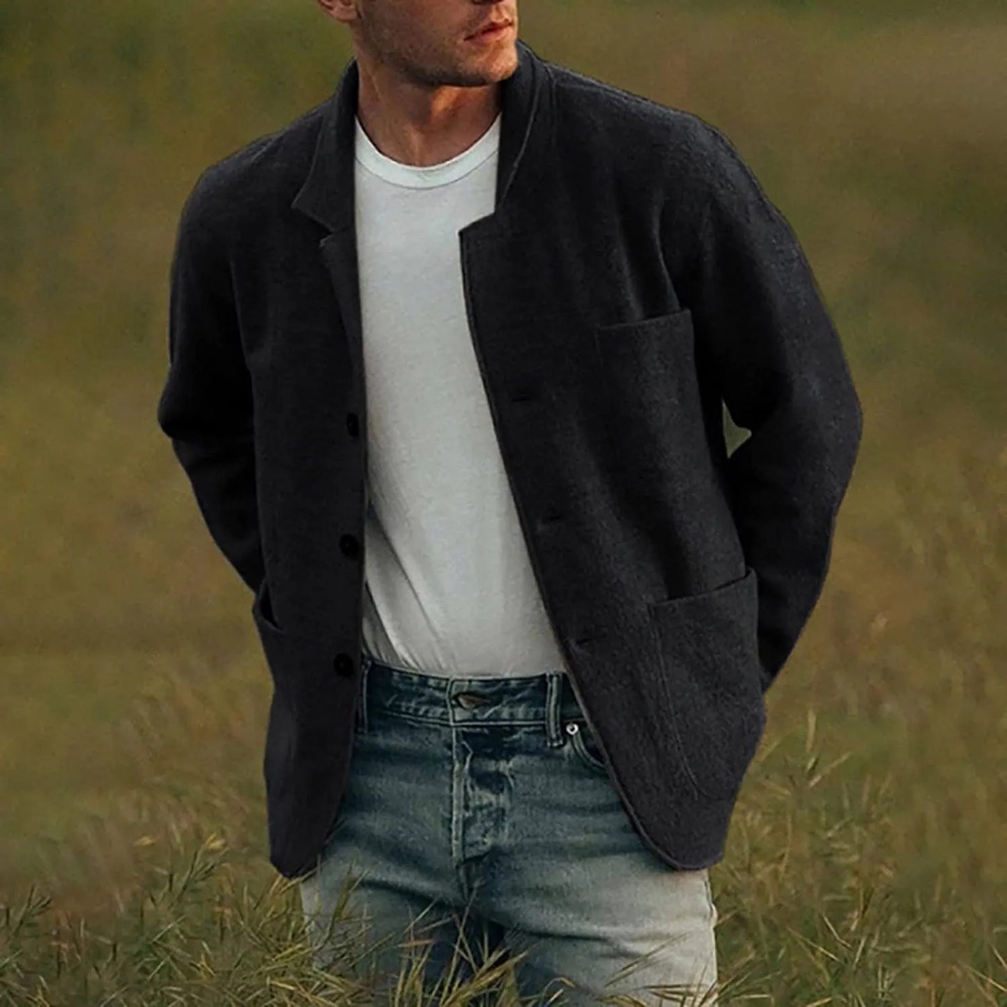 Cardigan pour homme avec patte de boutonnage