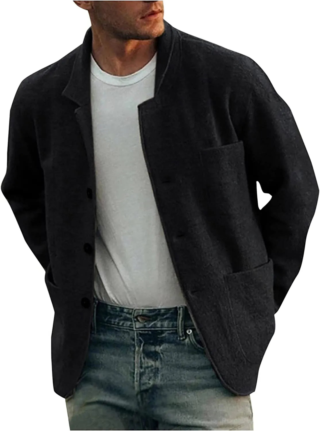 Cardigan pour homme avec patte de boutonnage