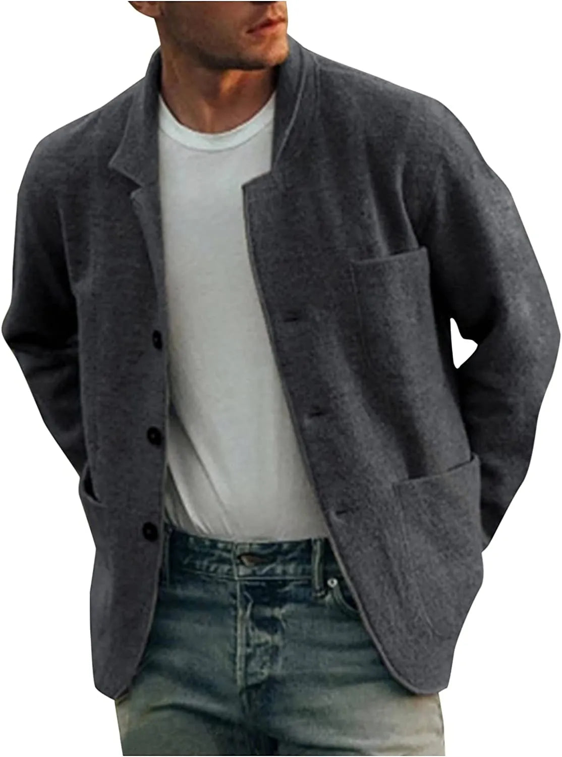 Cardigan pour homme avec patte de boutonnage