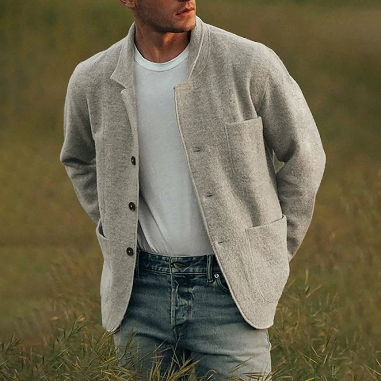 Cardigan pour homme avec patte de boutonnage